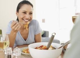 The girl eats